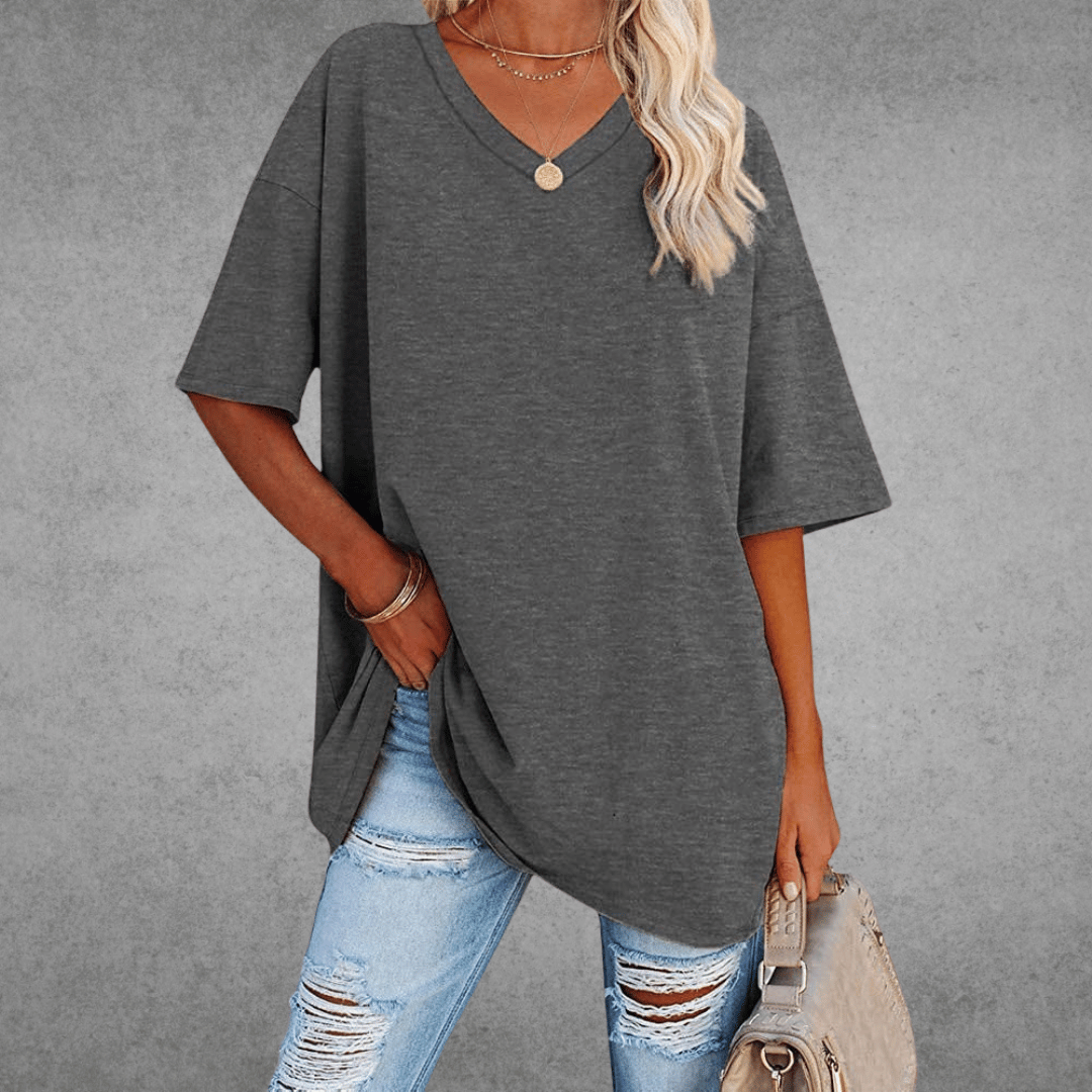 Oversized V-Neck T-Shirt - Sophie