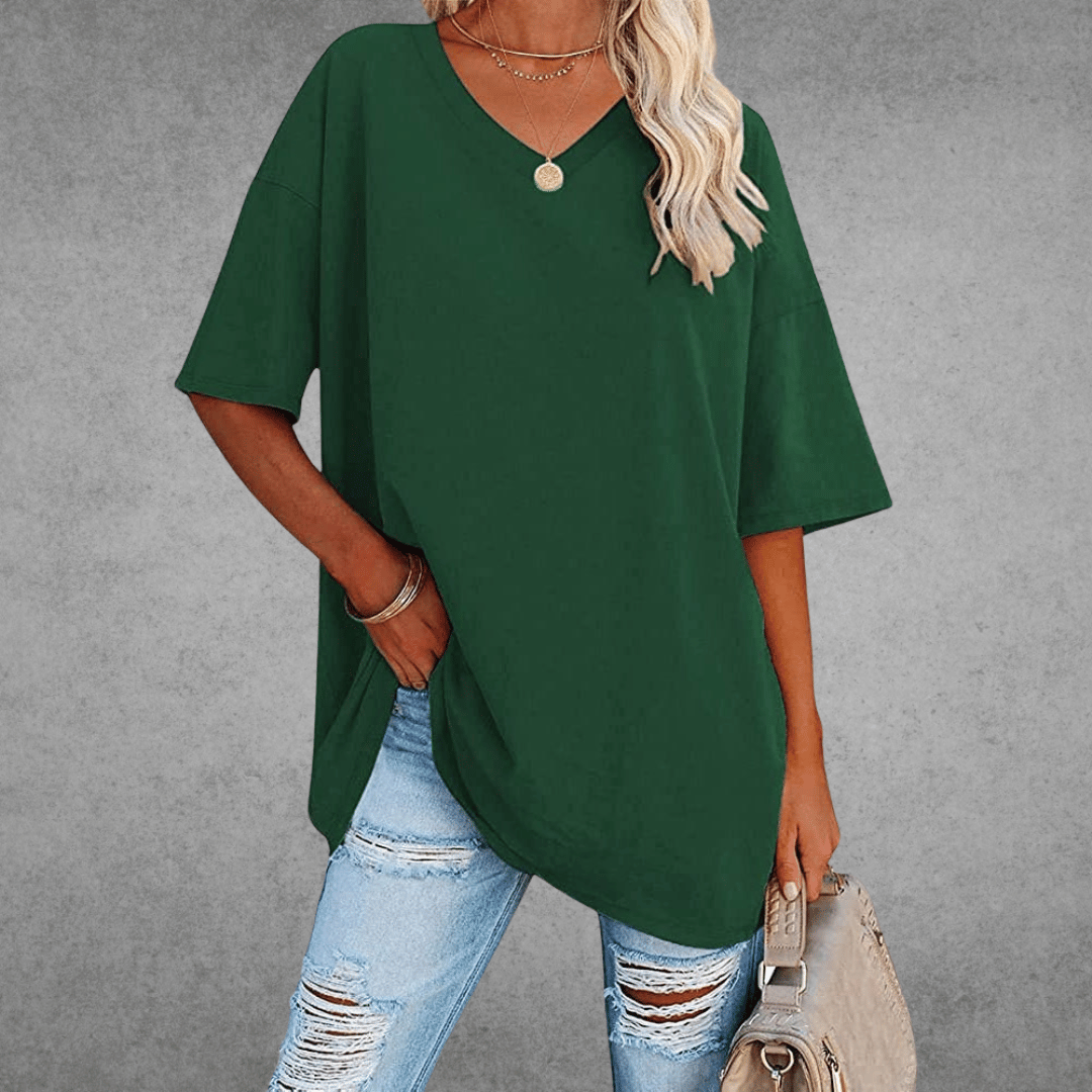 Oversized V-Neck T-Shirt - Sophie