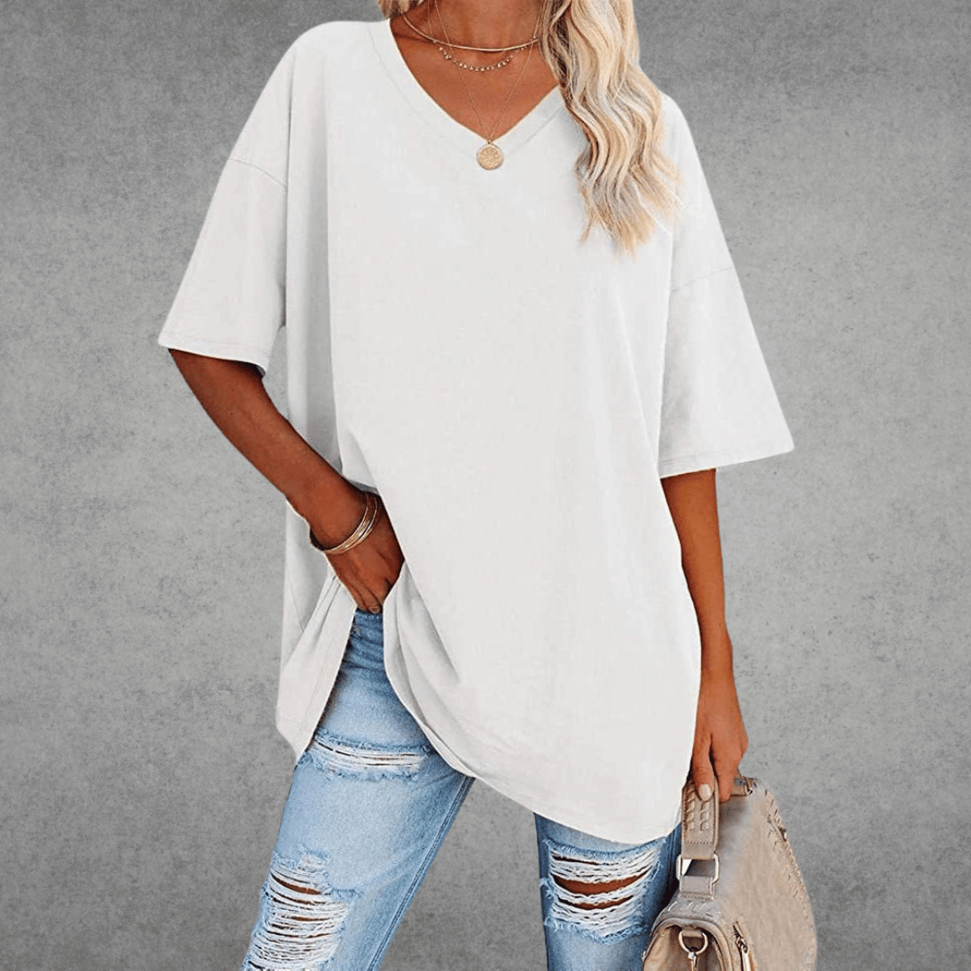 Oversized V-Neck T-Shirt - Sophie