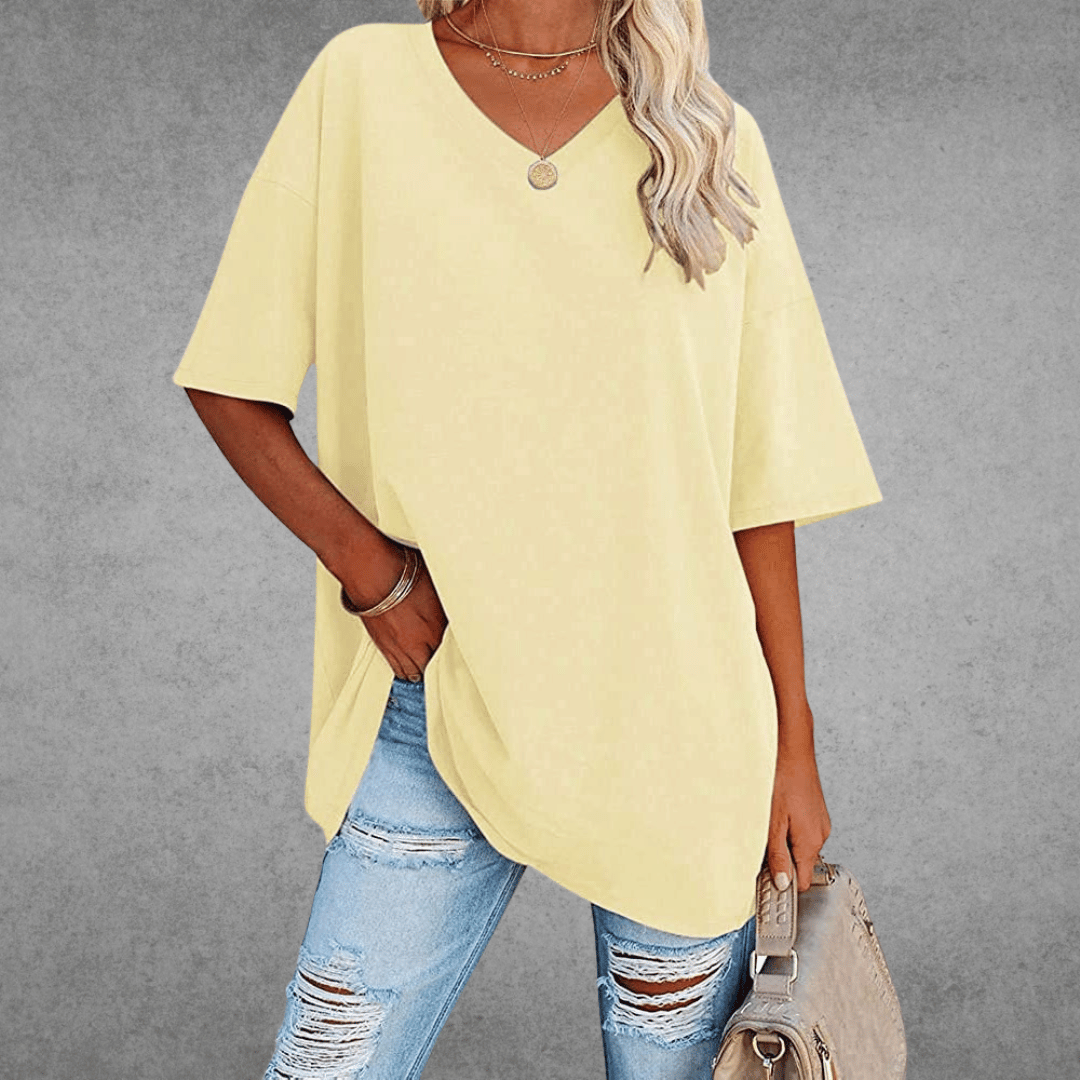 Oversized V-Neck T-Shirt - Sophie