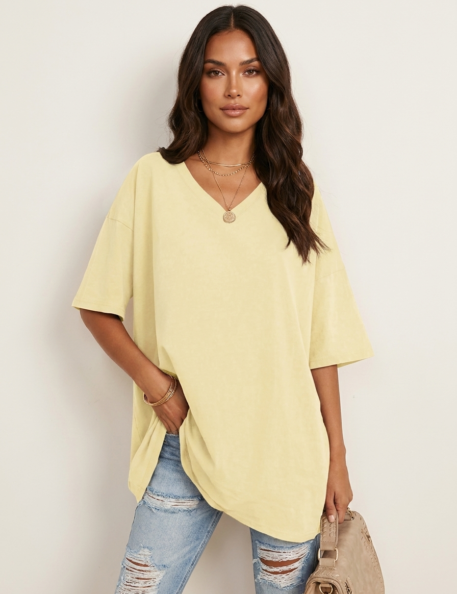 Oversized V-Neck T-Shirt - Sophie