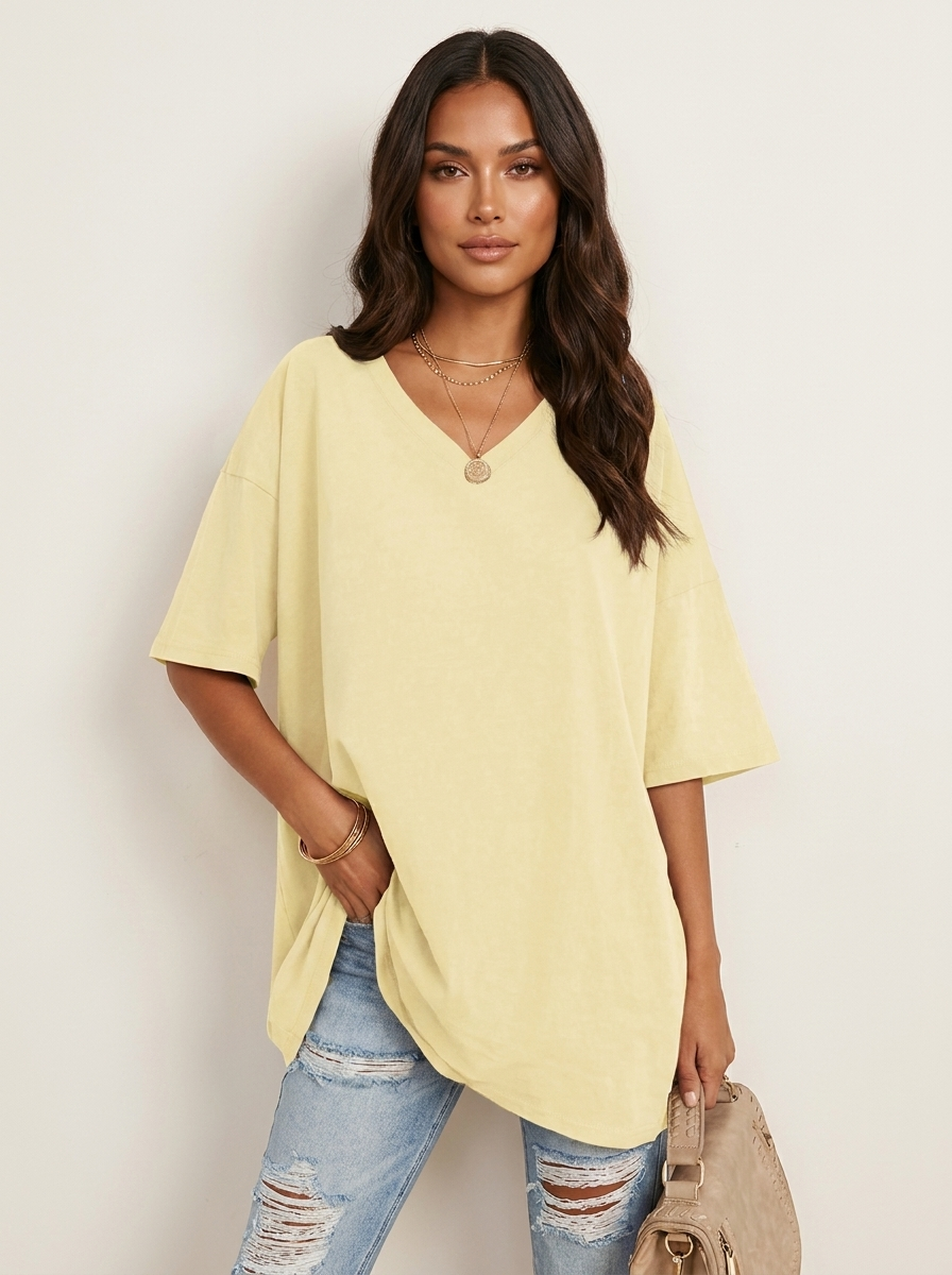 Oversized V-Neck T-Shirt - Sophie