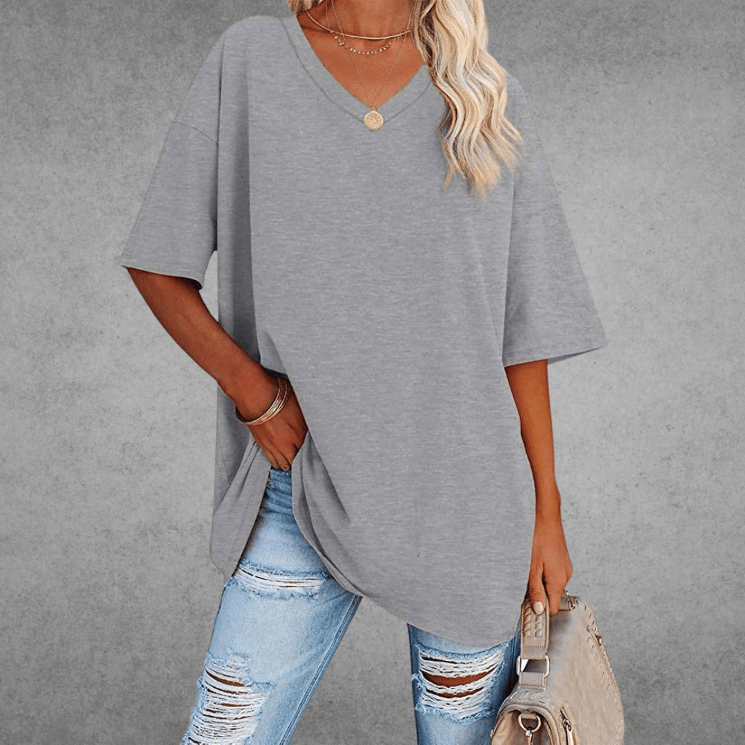 Oversized V-Neck T-Shirt - Sophie