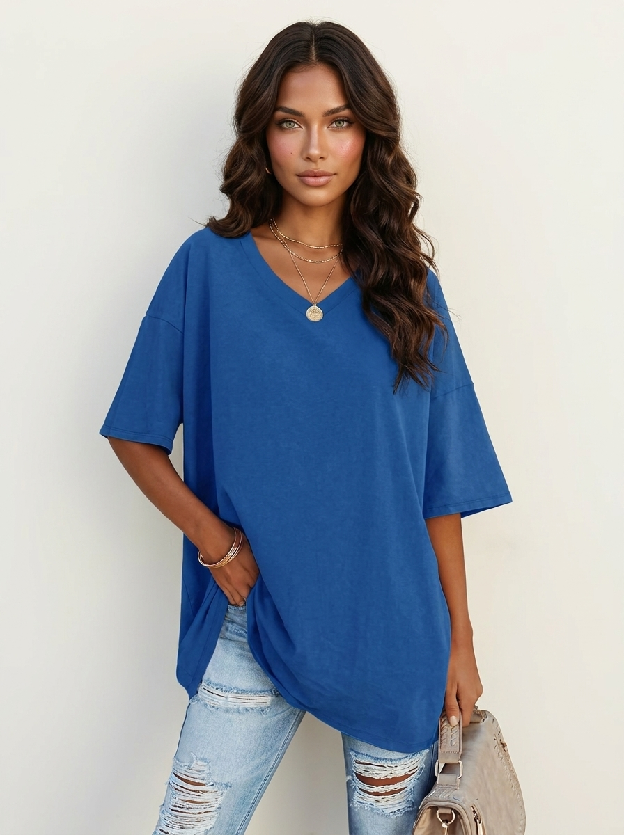 Oversized V-Neck T-Shirt - Sophie