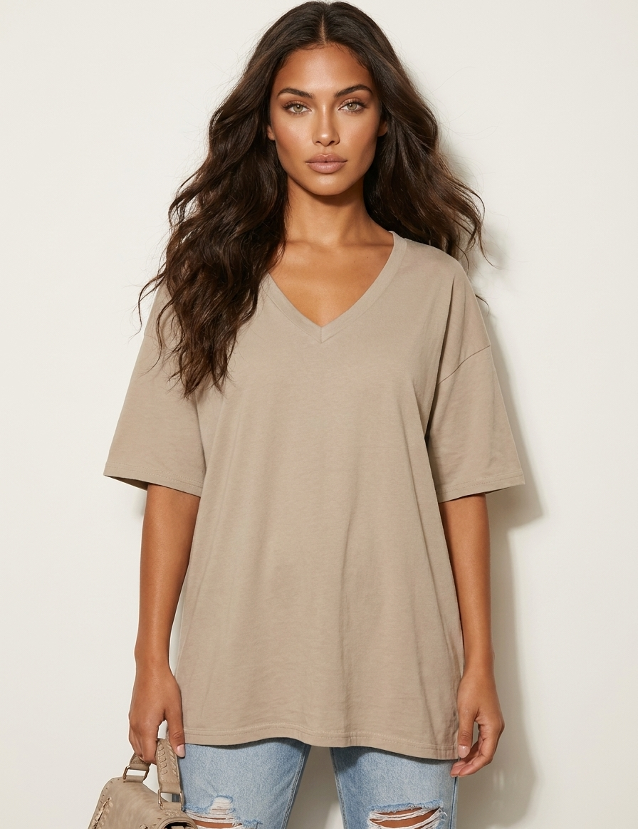 Oversized V-Neck T-Shirt - Sophie