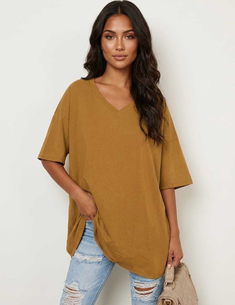 Oversized V-Neck T-Shirt - Sophie