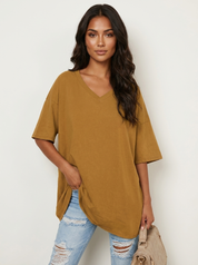 Oversized V-Neck T-Shirt - Sophie