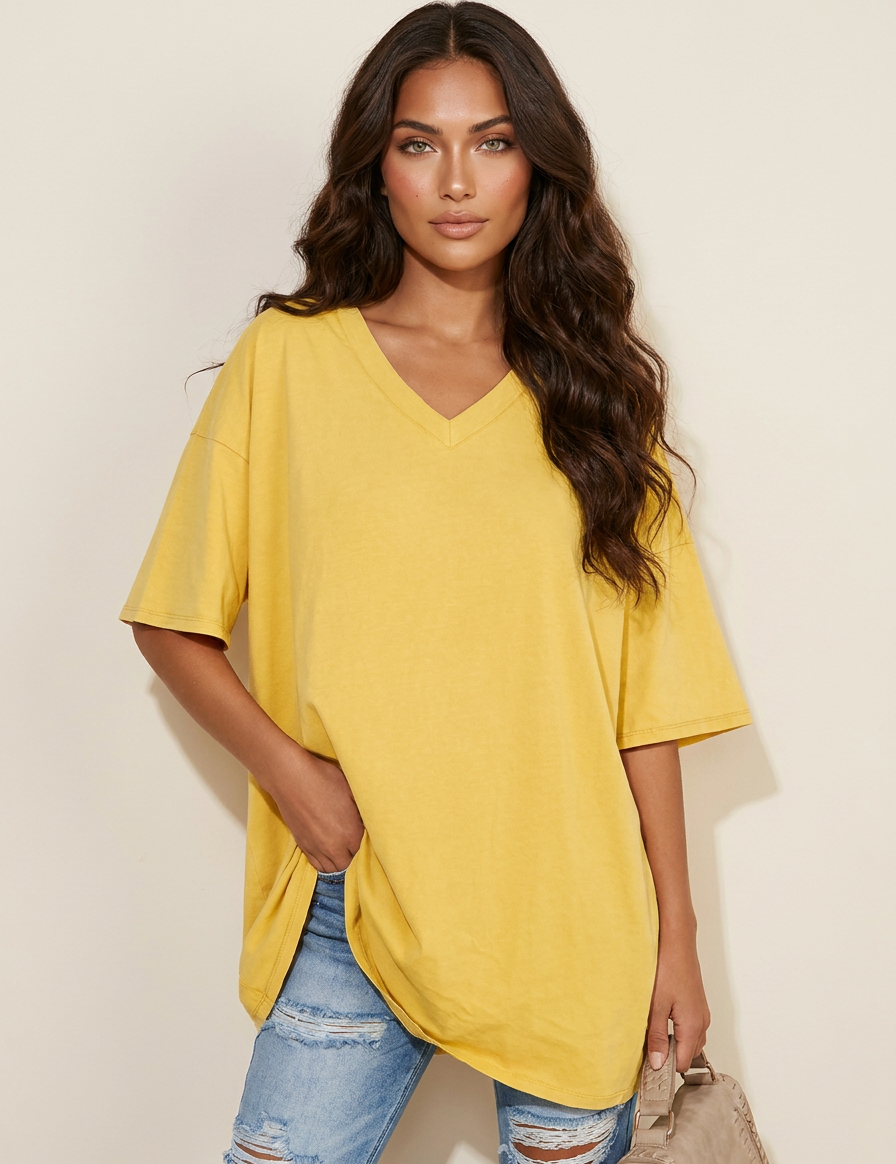 Oversized V-Neck T-Shirt - Sophie