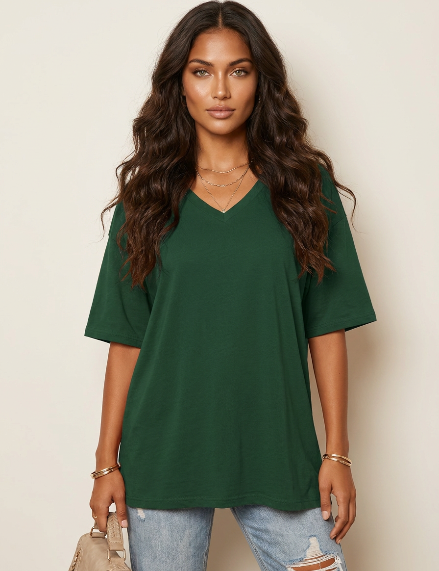 Oversized V-Neck T-Shirt - Sophie