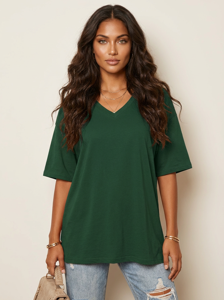Oversized V-Neck T-Shirt - Sophie