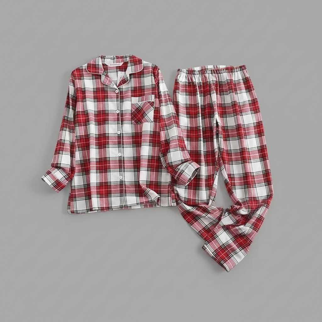 Plaid Cotton Flannel Pajama Set | Women's Sleepwear