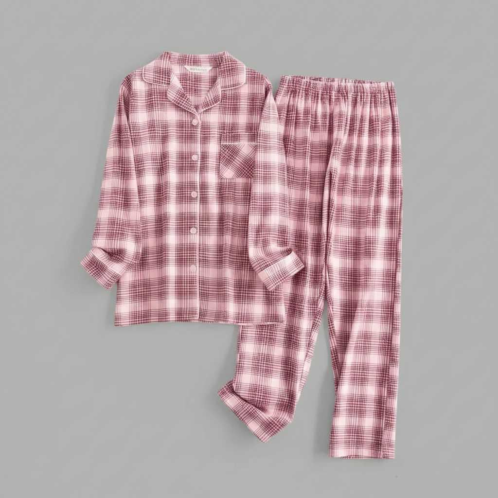 Plaid Cotton Flannel Pajama Set | Women's Sleepwear