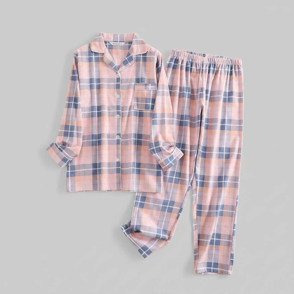 Plaid Cotton Flannel Pajama Set | Women's Sleepwear