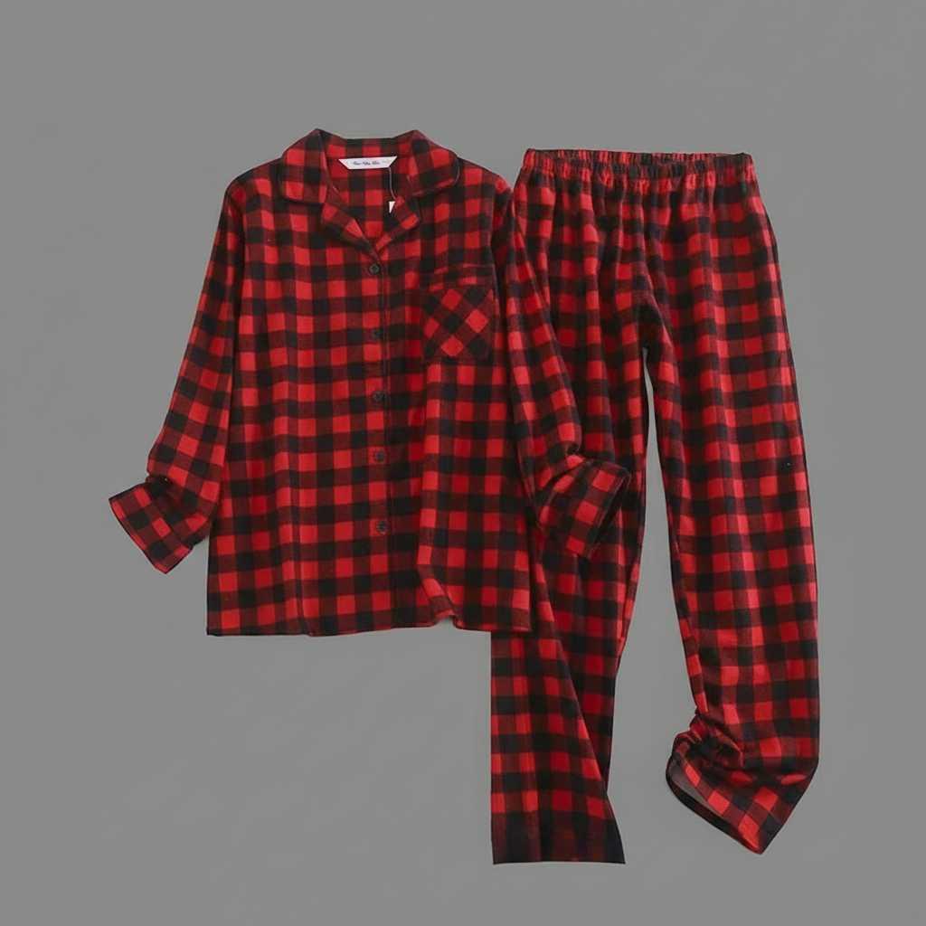 Plaid Cotton Flannel Pajama Set | Women's Sleepwear