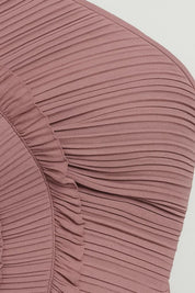 Pleated halter dress with romantic ruffles - Amélie