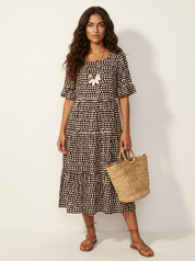Polka Dot Tiered Midi Dress - Beatrice