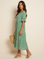 Polka Dot Tiered Midi Dress - Beatrice