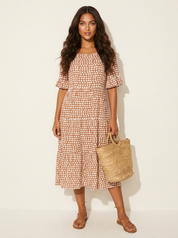 Polka Dot Tiered Midi Dress - Beatrice