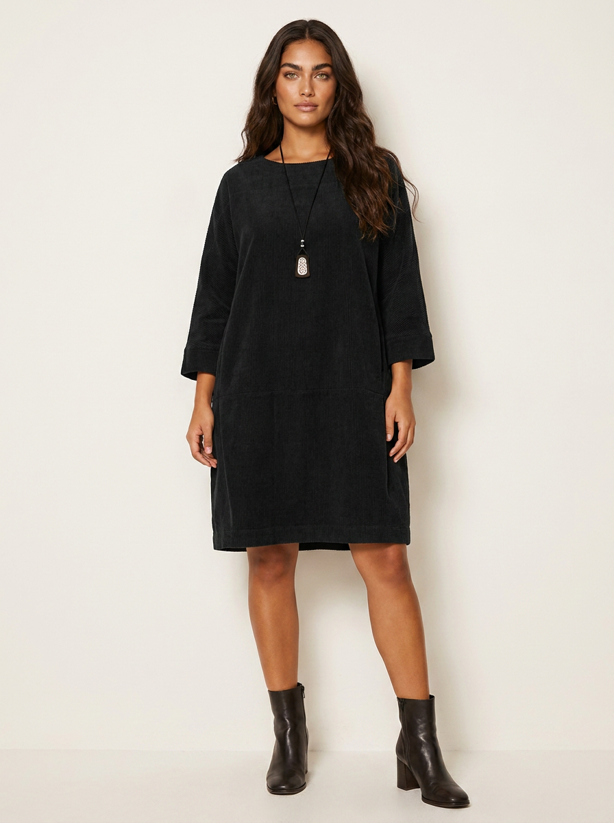 Relaxed Corduroy Midi Dress - Hazel