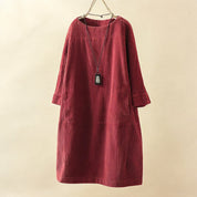 Relaxed Corduroy Midi Dress - Hazel
