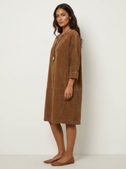 Relaxed Corduroy Midi Dress - Hazel