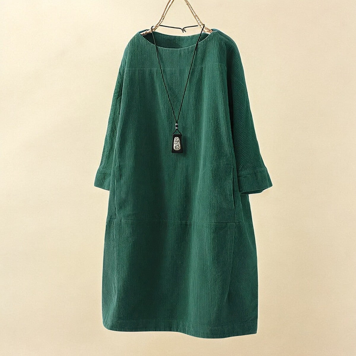 Relaxed Corduroy Midi Dress - Hazel