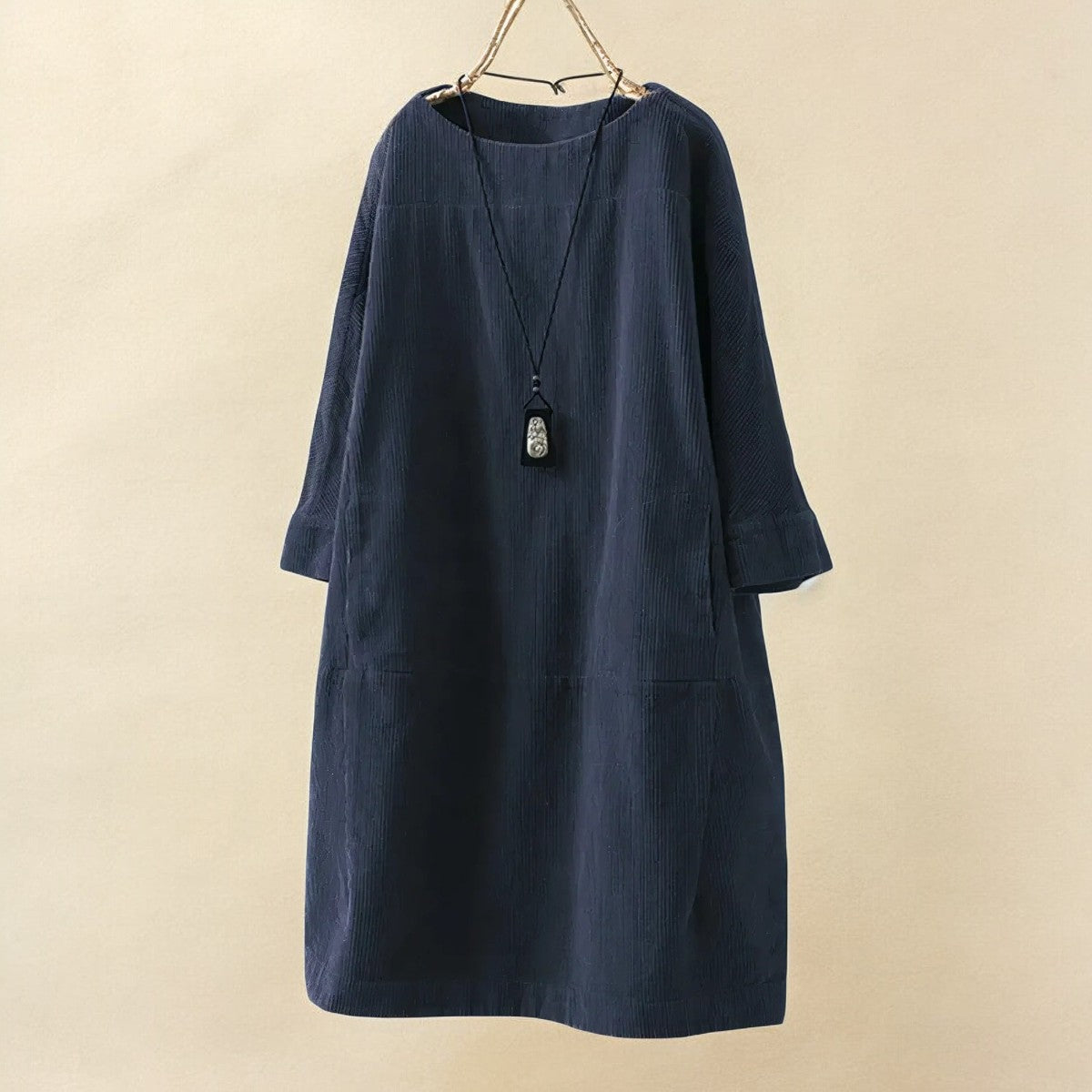 Relaxed Corduroy Midi Dress - Hazel