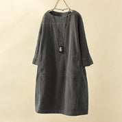 Relaxed Corduroy Midi Dress - Hazel