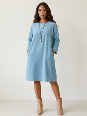 Relaxed Corduroy Midi Dress - Hazel