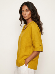 Relaxed Linen Blend Blouse - Sofia