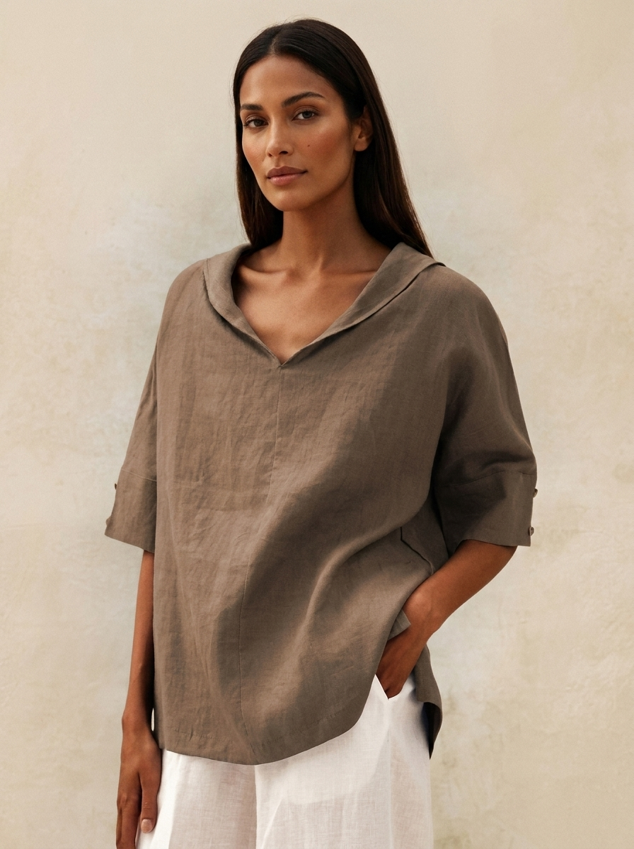 Relaxed Linen Blend Blouse - Sofia