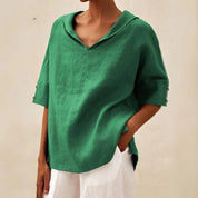 Relaxed Linen Blend Blouse - Sofia