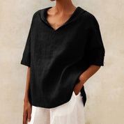 Relaxed Linen Blend Blouse - Sofia