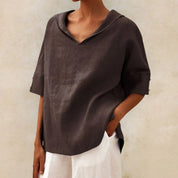 Relaxed Linen Blend Blouse - Sofia