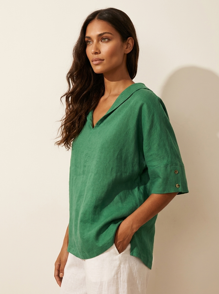 Relaxed Linen Blend Blouse - Sofia