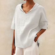 Relaxed Linen Blend Blouse - Sofia