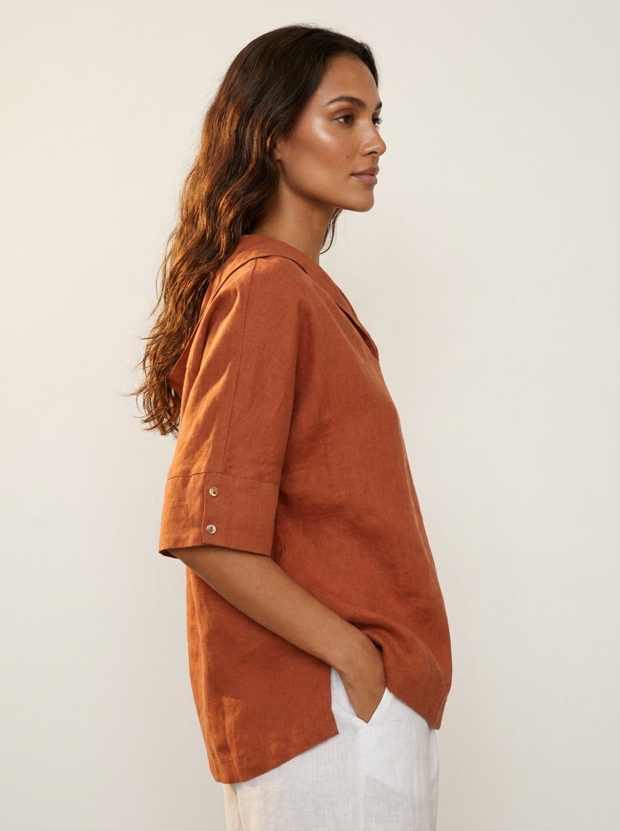 Relaxed Linen Blend Blouse - Sofia