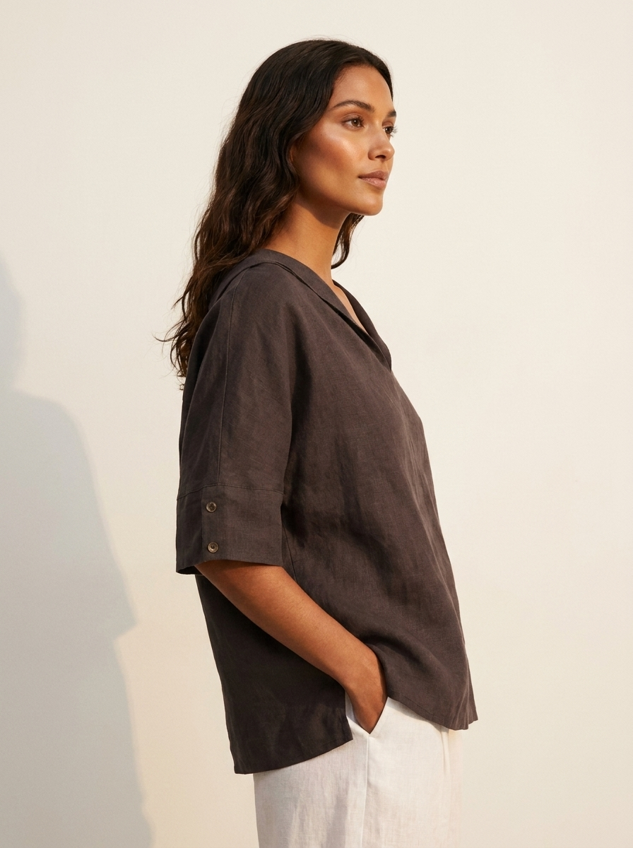 Relaxed Linen Blend Blouse - Sofia