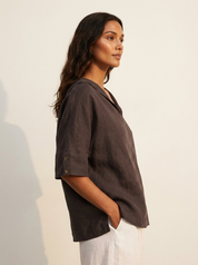 Relaxed Linen Blend Blouse - Sofia