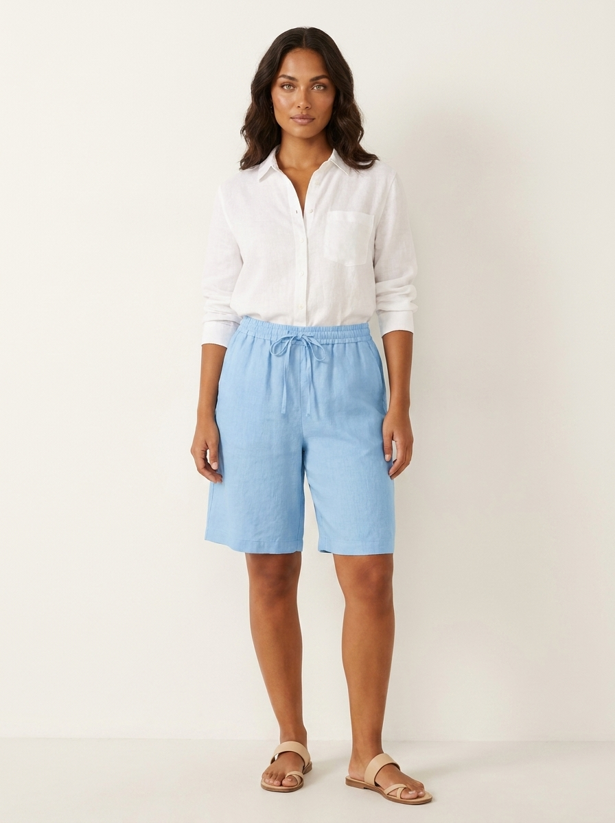 Relaxed Linen Blend Shorts - Madeline