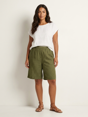 Relaxed Linen Blend Shorts - Madeline
