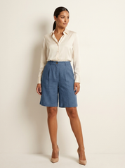 Relaxed Linen Blend Shorts - Madeline