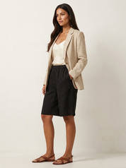 Relaxed Linen Blend Shorts - Madeline