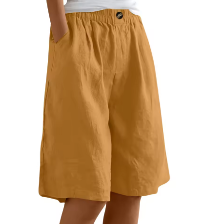 Relaxed Linen Blend Shorts - Madeline