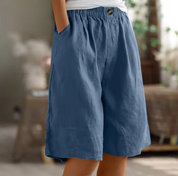 Relaxed Linen Blend Shorts - Madeline