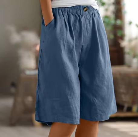 Relaxed Linen Blend Shorts - Madeline