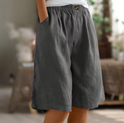 Relaxed Linen Blend Shorts - Madeline