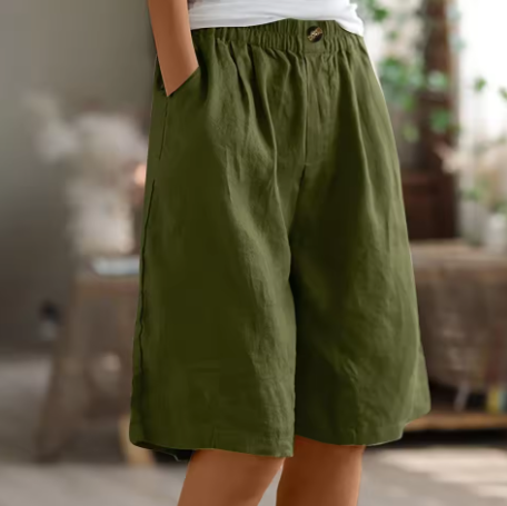 Relaxed Linen Blend Shorts - Madeline