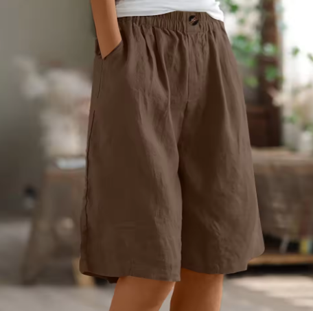 Relaxed Linen Blend Shorts - Madeline