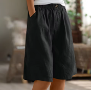 Relaxed Linen Blend Shorts - Madeline